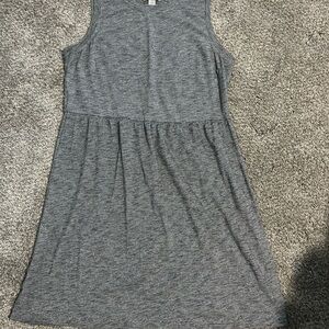 LOFT Metallic Gray Striped Dress